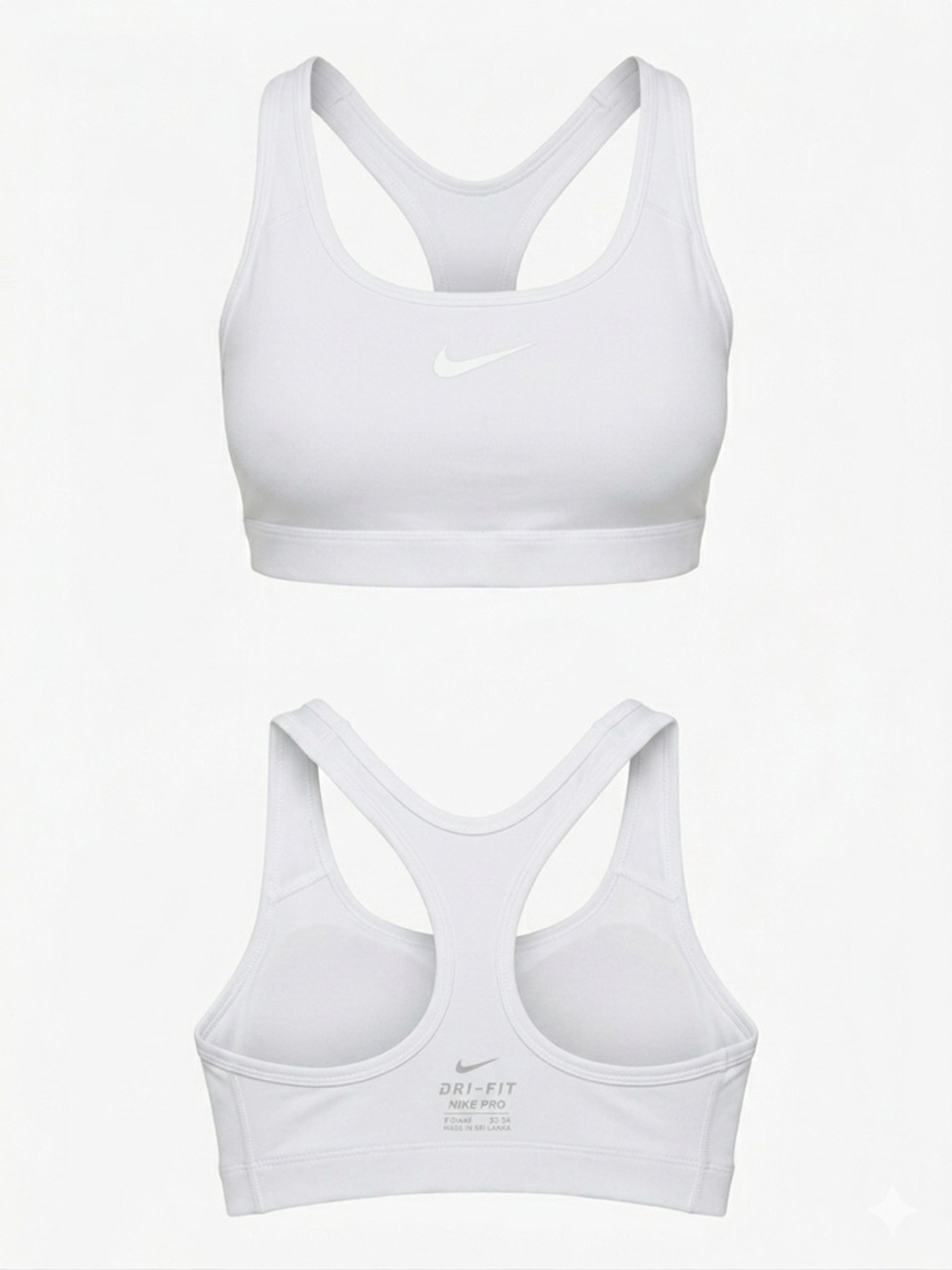 Nike White Padded Medium-Support Sports Bra NEW XS